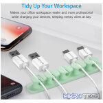 CO110 Cable Organizer Clips - 5 Bays, 4 Storage Compartments - Green - Image 3